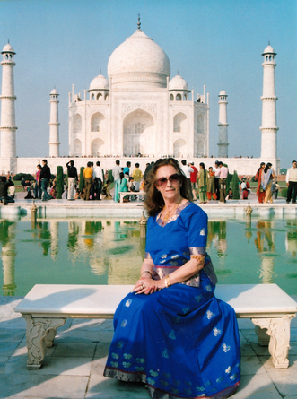 Carolyn at the Taj Mahal